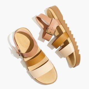 Madewell The Addie Sandal in Colorblock size 9